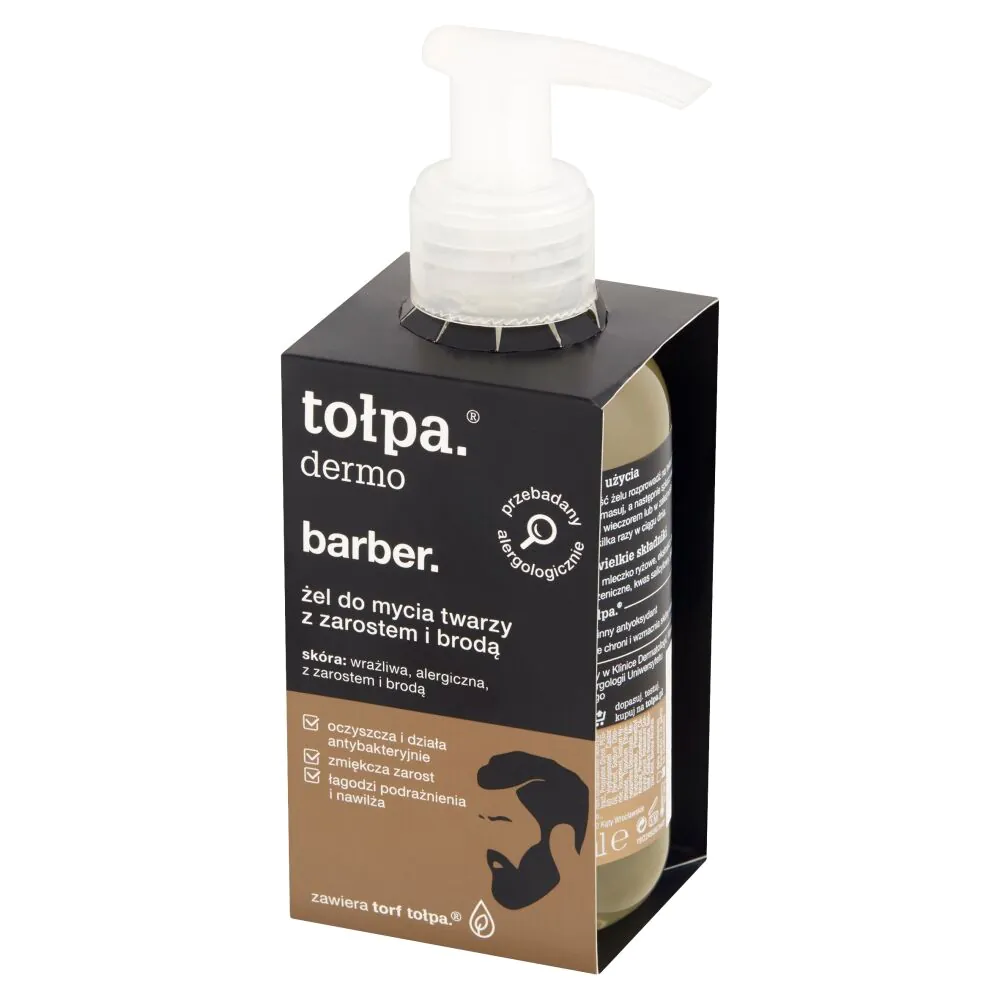 Τζελ καθαρισμού προσώπου Tołpa Men Barber για γένια και γένια
