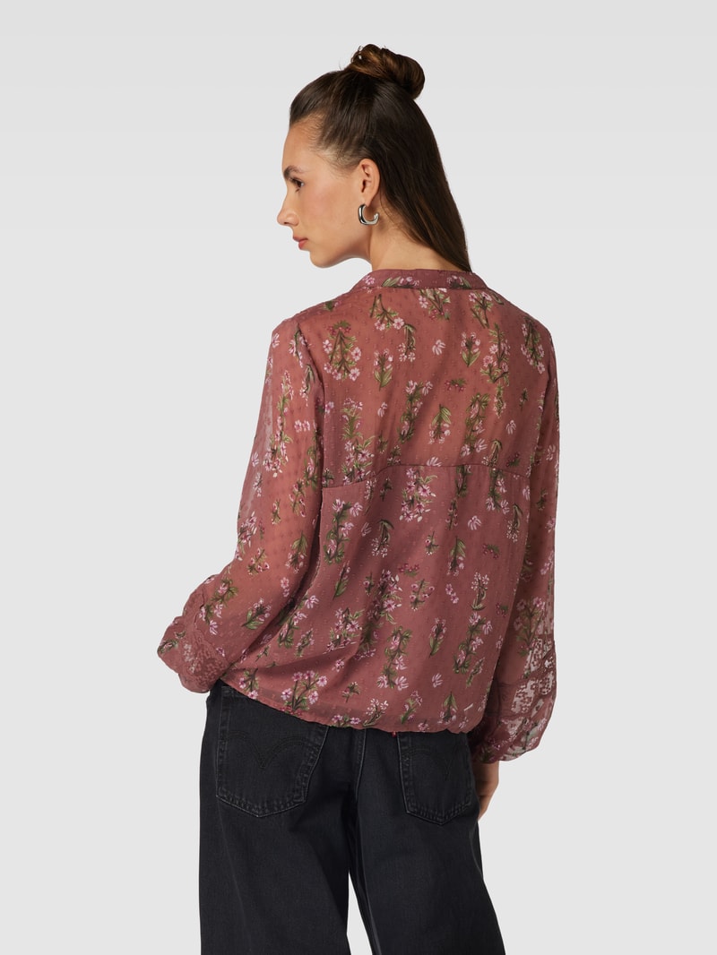 Bluse mit Schlüsselloch-Ausschnitt Modell 'TESSA ELIZA' in rosa