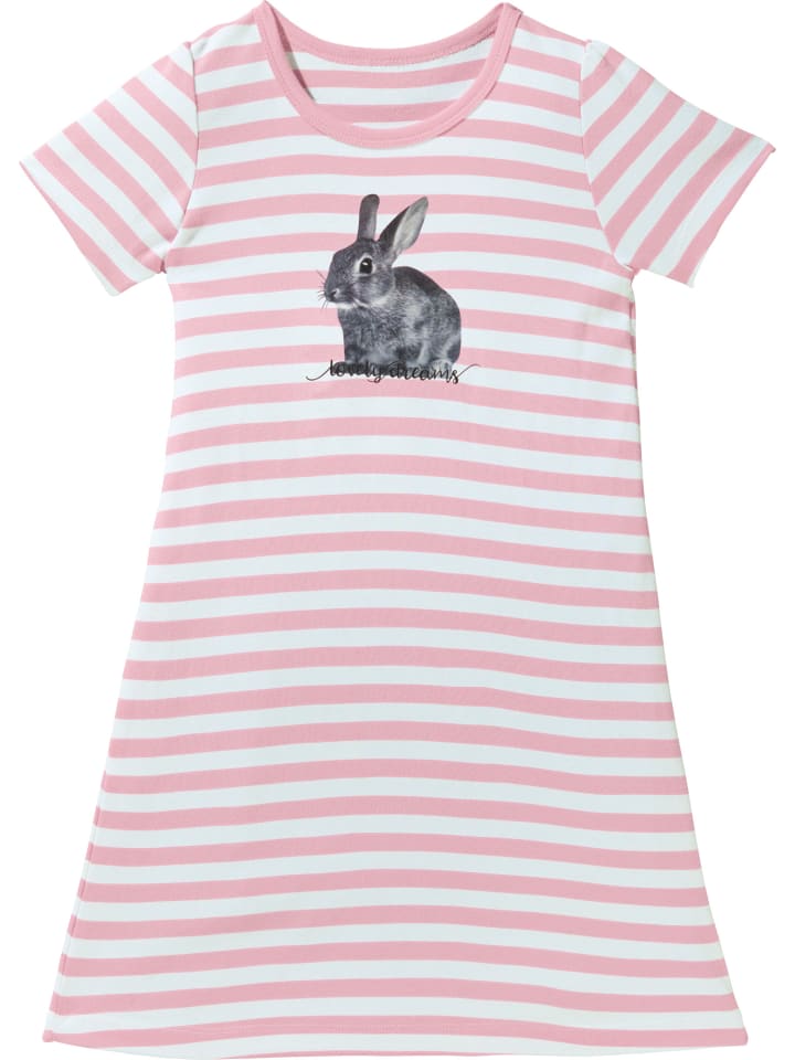 Erwin Müller Single-Jersey Kinder-Nachthemd in rosa/weiß/grau günstig kaufen