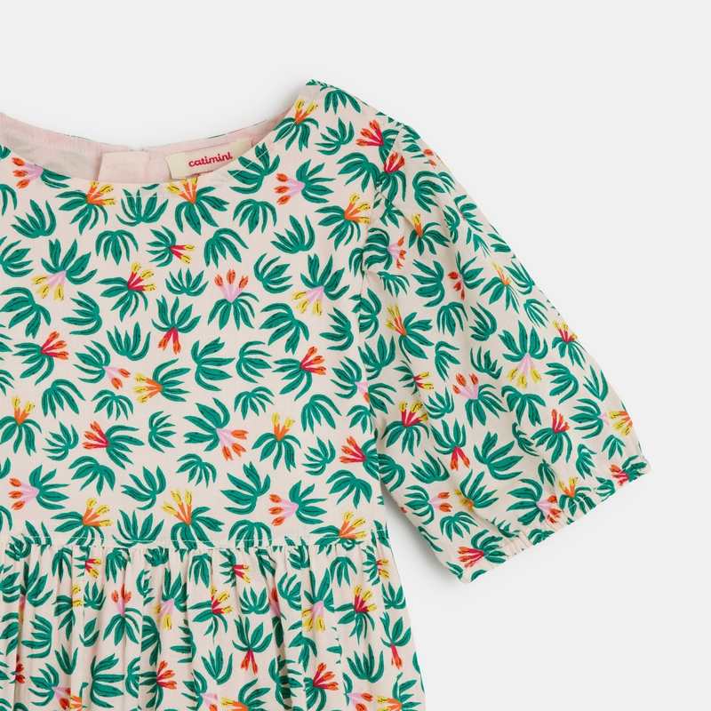 Robe fille à imprimés plantes rose Catimini