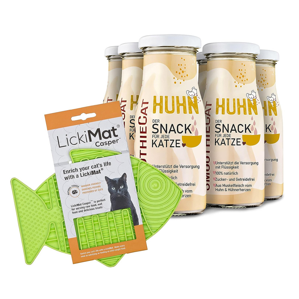 SmoothieCat Katzenmilch & Getränke SmoothieCat 6er Huhn + Lickimat Grün