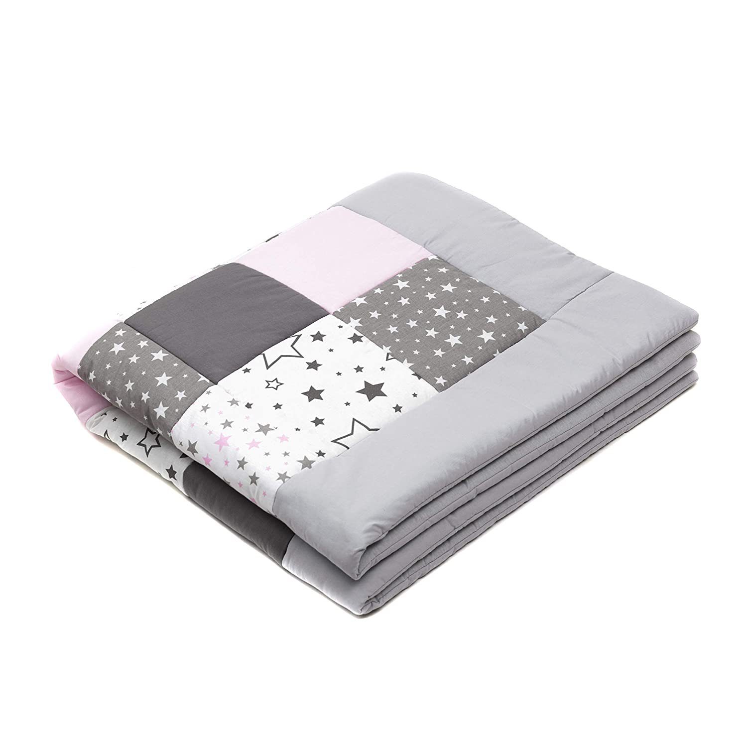 Krabbeldecke (Made in EU) Patchworkdecke, Patchwork: Spieldecke, Laufgittereinlage, Decke, Kuscheldecke, Spielmatte, Matte, Krabbelmatte, als Geschenk für Baby, Kinder, Erstausstattung M059, Amilian