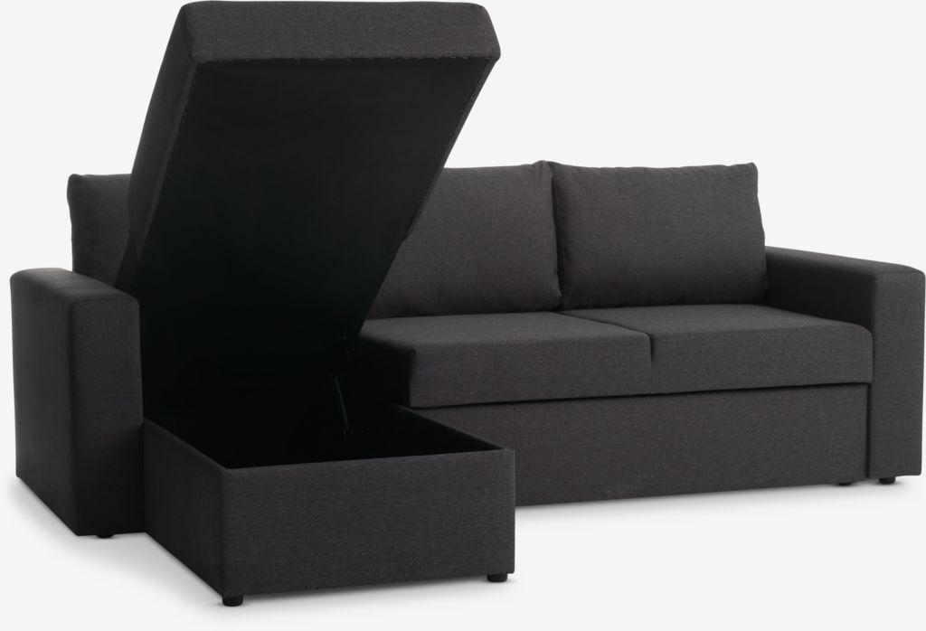 MARSLEV MARSLEV sofa bed with chaise longue, dark gray