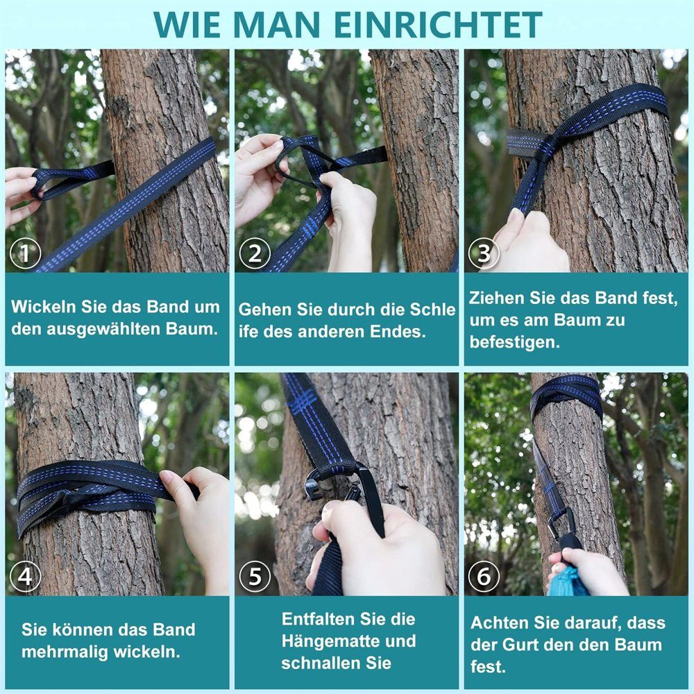 Runxizhou Hängematte Hängematte Outdoor, Camping Hängematte, 200kg Tragkraft 270x140cm (1 St)