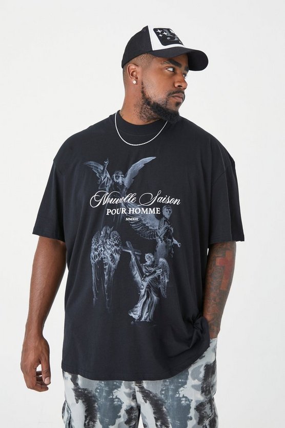 Plus Oversize T-Shirt mit Renaissance-Print