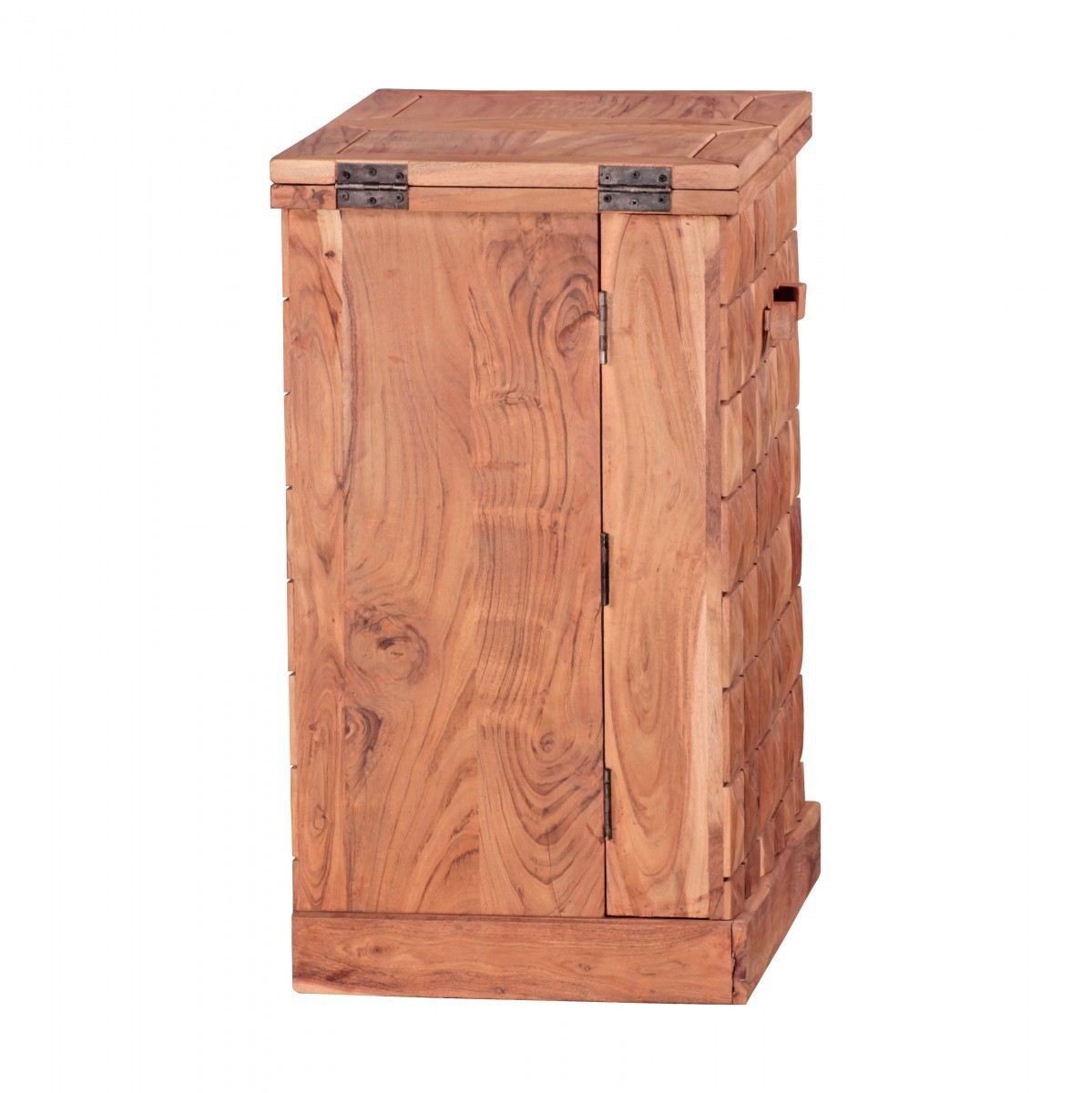 Wohnling Hausbar Massivholz Akazie Weinbar ausklappbar Vitrine Landhausstil Barschrank Aufbewahrung Flaschen Gläser