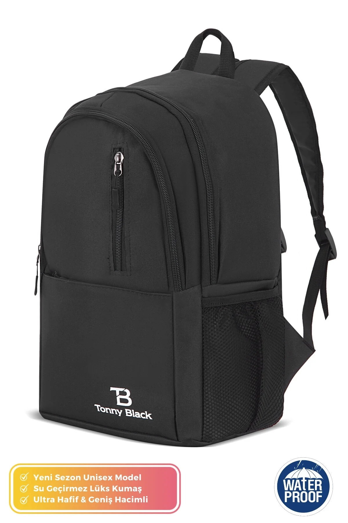 Tonny Black  Originaler, wasserdichter Unisex-Sportkurs-Laptop-Rucksack mit mehreren Fächern für Reisen und den täglichen Gebrauch