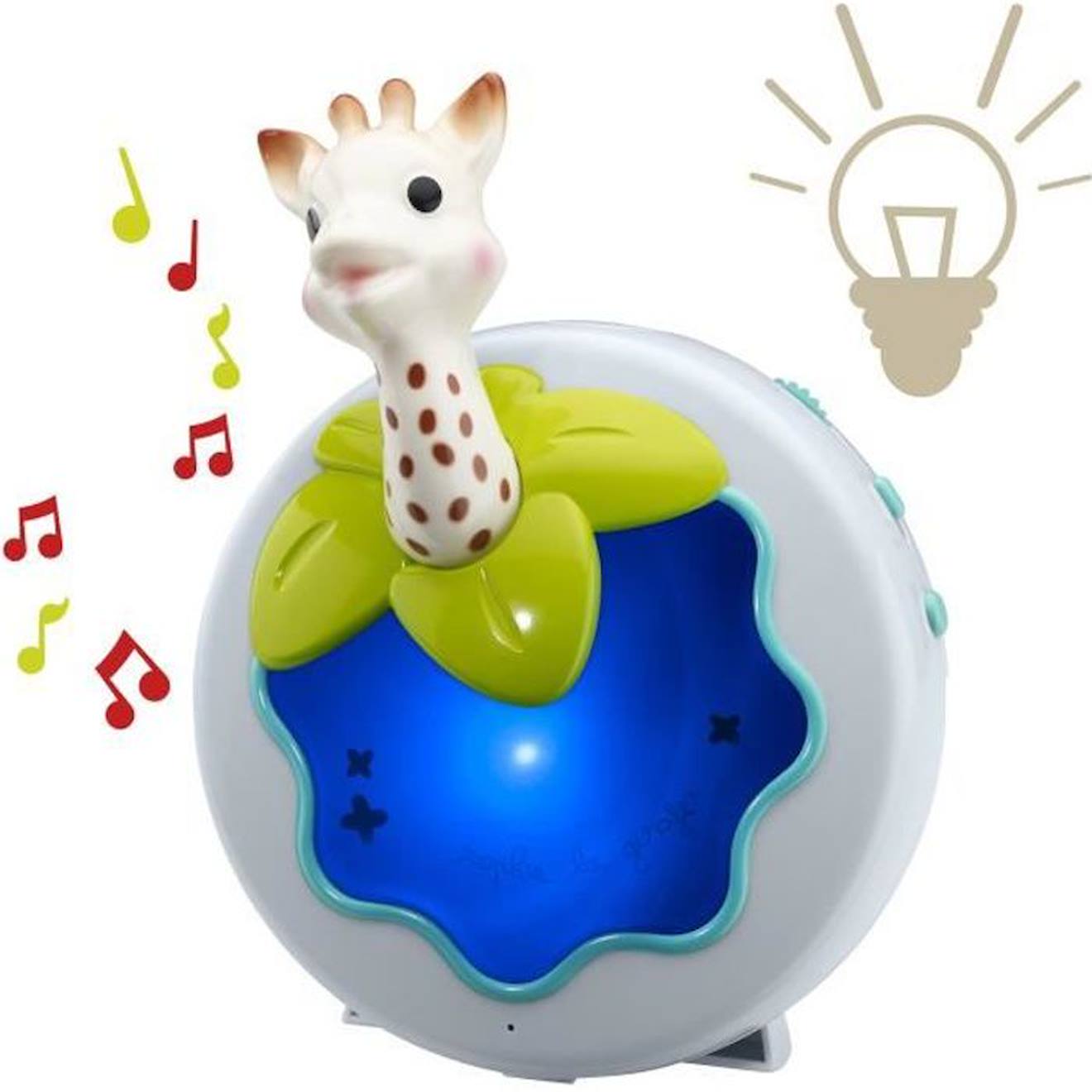 SOPHIE LA GIRAFE Veilleuse musicale et lumineuse bleu