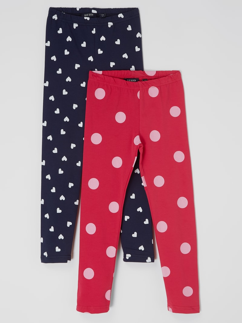 Leggings mit Allover-Muster im 2er-Pack in marineblau