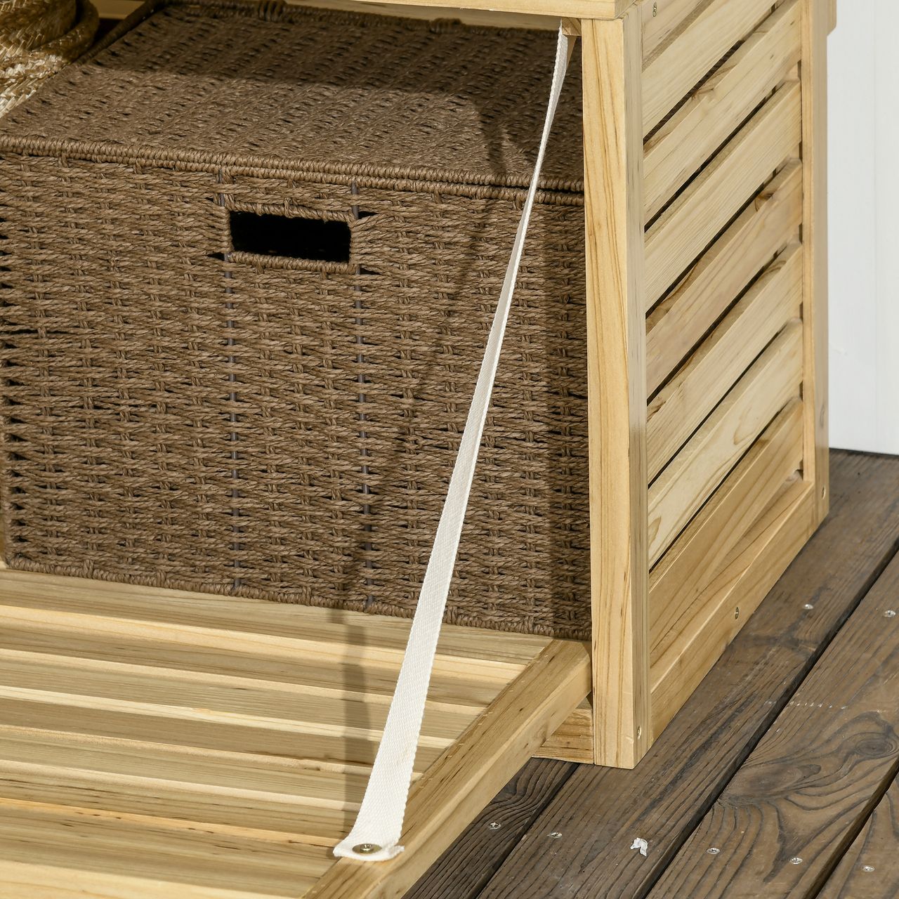 Outsunny Aufbewahrungsbox, Gartentruhe mit Rankhilfe
