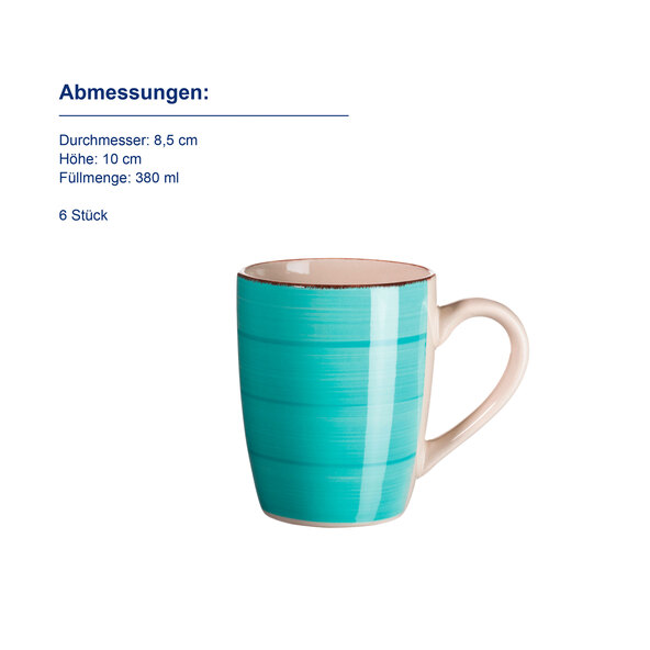 Kaffeebecher Lumaca, 380ml, 6er Set