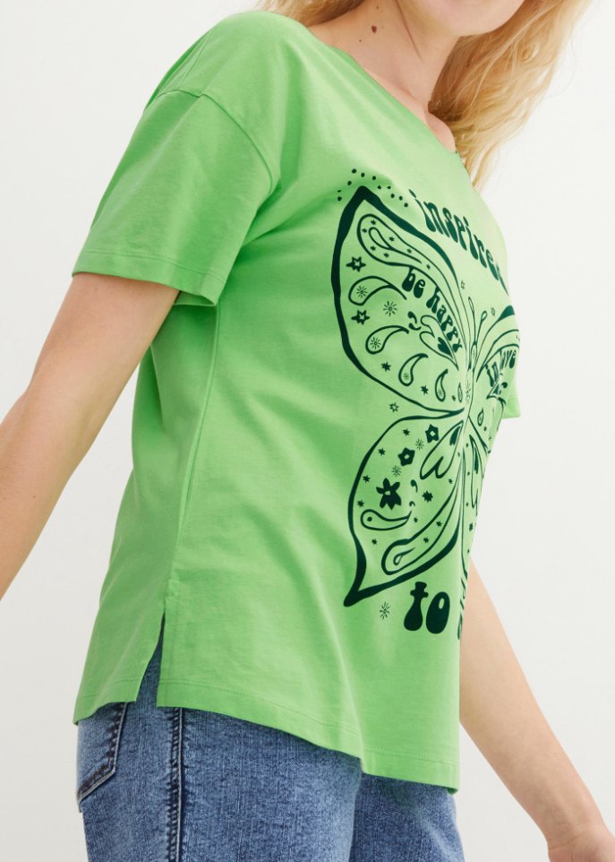 T-Shirt mit platziertem Druck aus Bio-Baumwolle