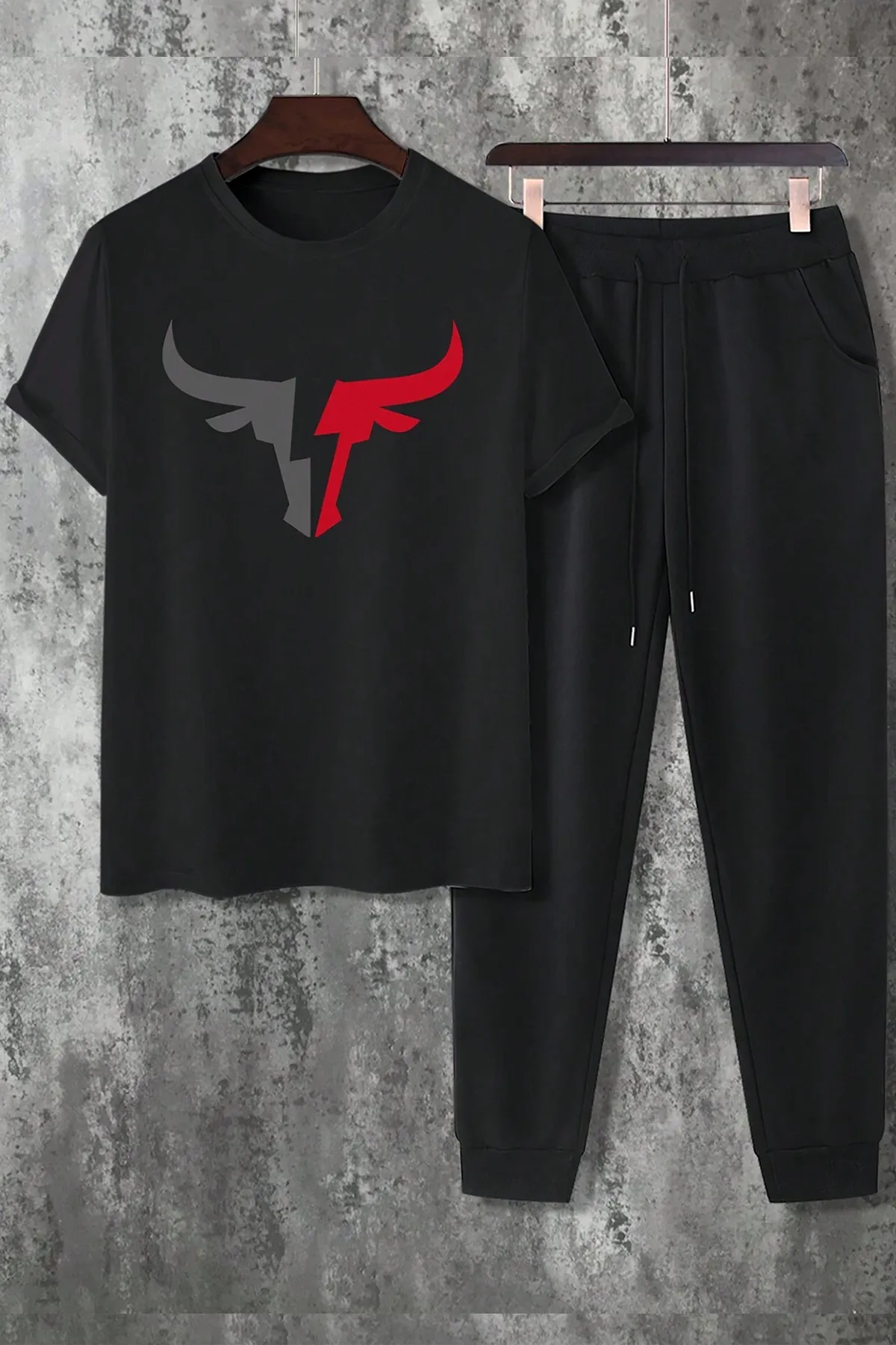 uyguntarz  Trainingsanzug-Set mit Bullen-Print, Unisex
