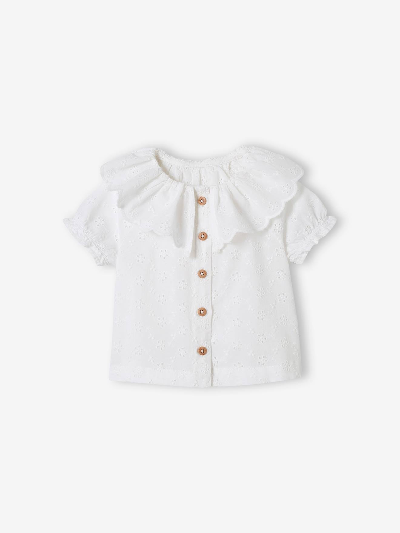 Ensemble 3 pièces bébé blouse brodée, short en gaze de coton et son bandeau assorti rose