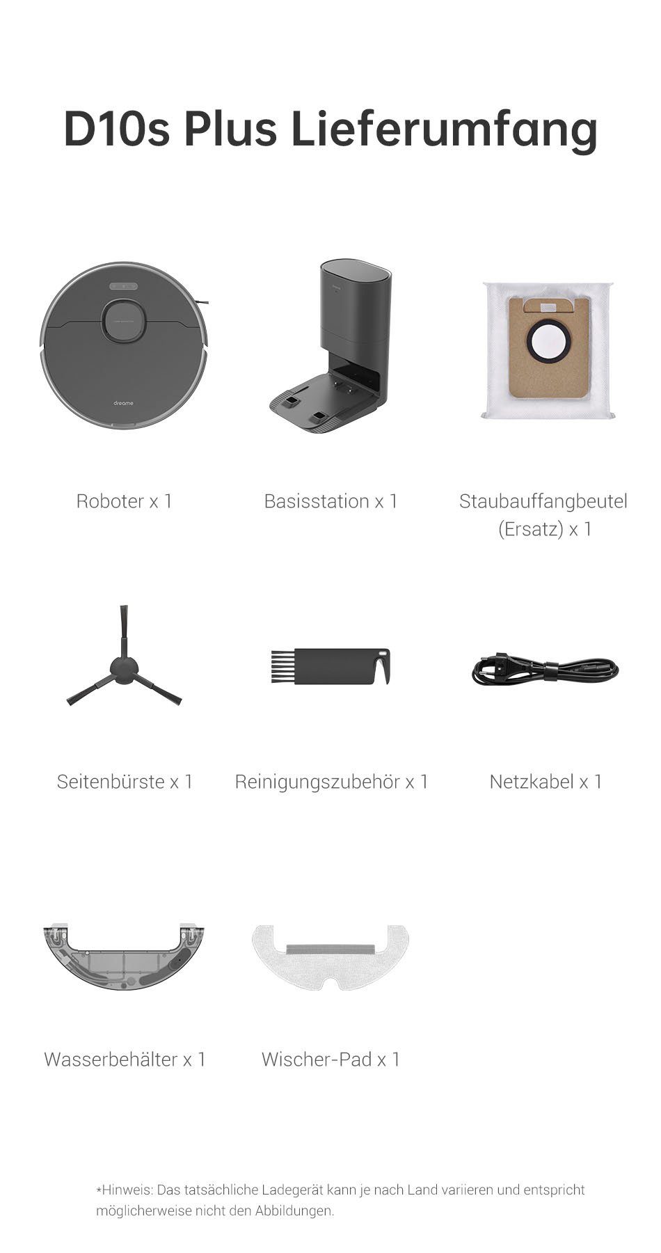 dreame Nass-Trocken-Saugroboter Dreame D10s Plus;, mit Beutel, mit Wischfunktion und Absaugstation