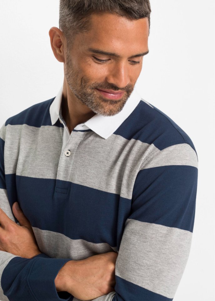 Rugby-Poloshirt, Langarm