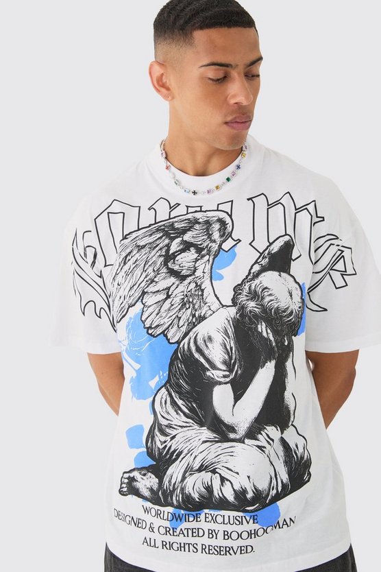 Oversize T-Shirt mit Homme-Print