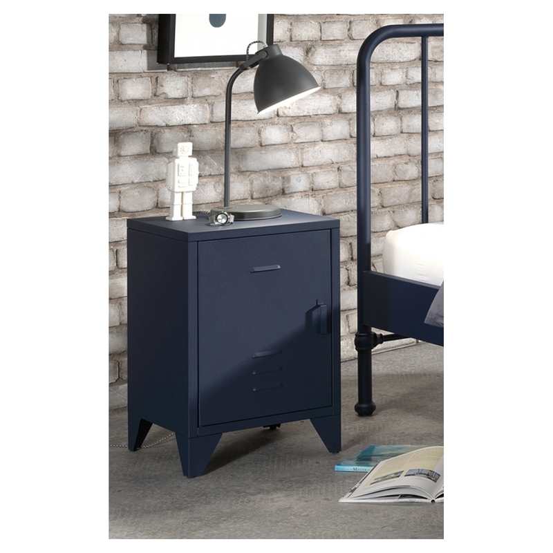 Table de chevet métal Bronxx bleu