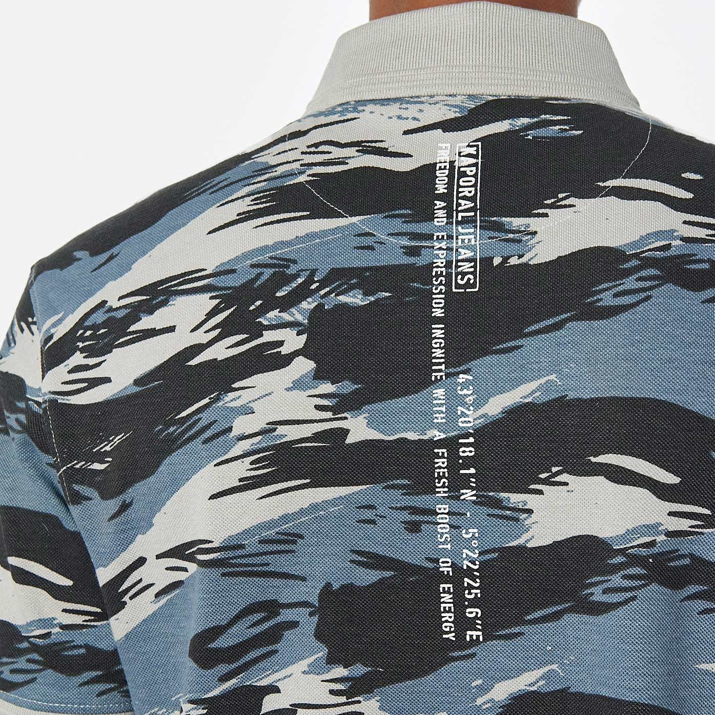 MAYER  Polo camouflage bleu Homme en 100% coton
