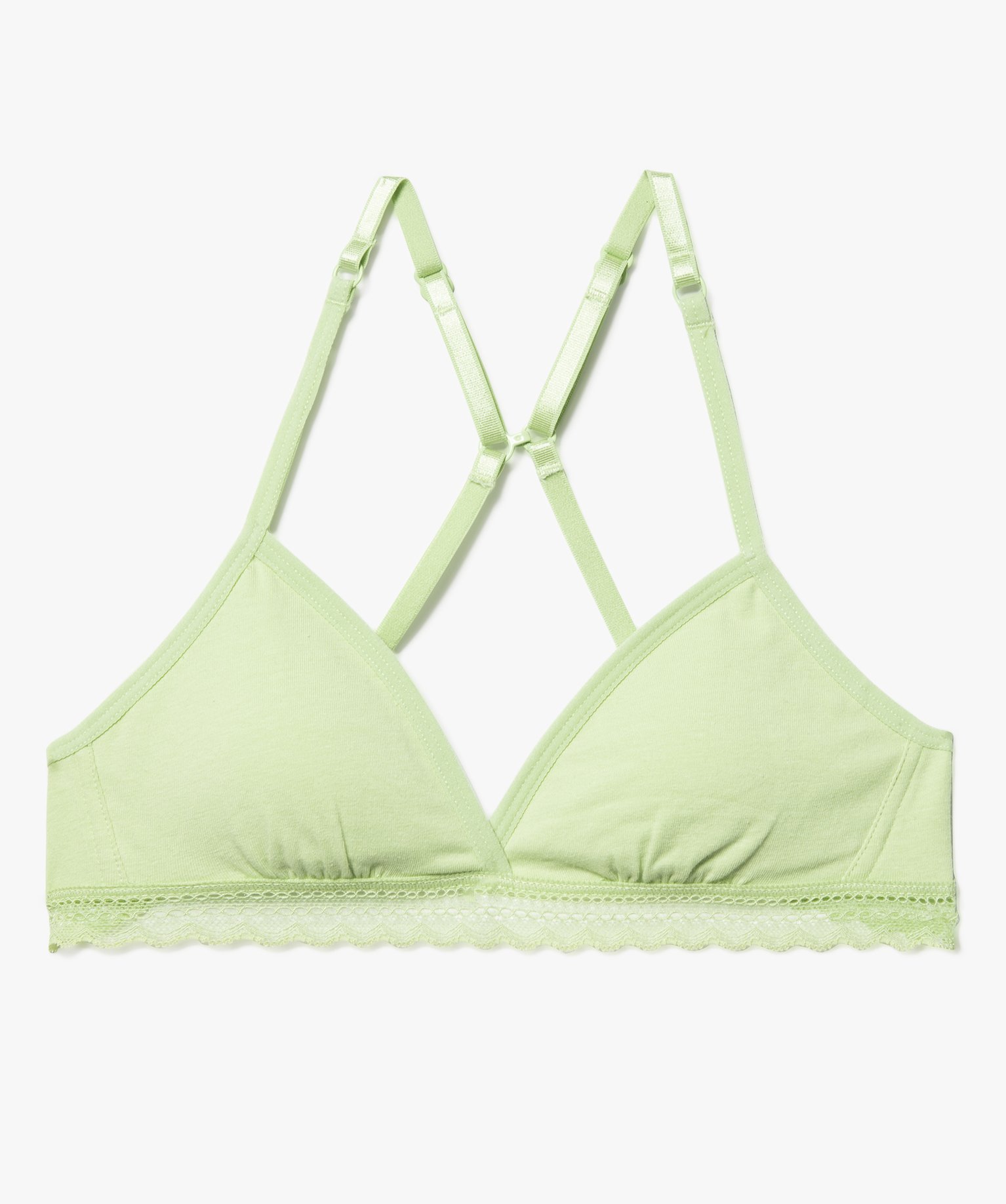 Soutien-gorge triangle spécial dos nageur fille vert clair | GEMO