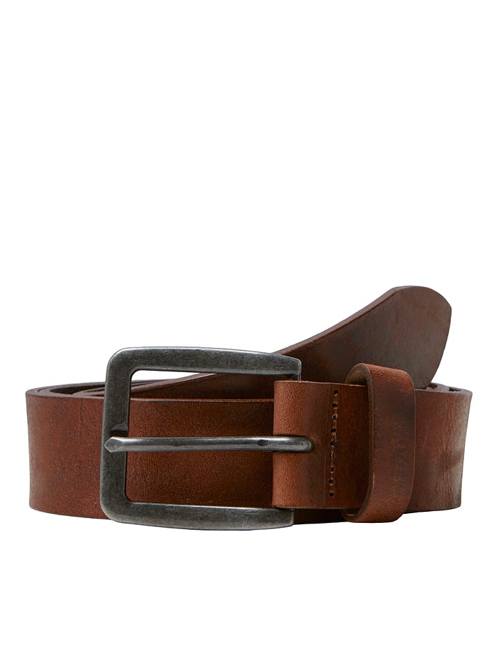Jack & Jones Leder-Gürtel in Braun günstig kaufen