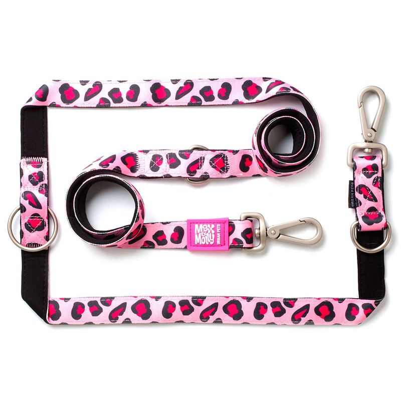 Max & Molly Multifunktionsleine Leopard Pink