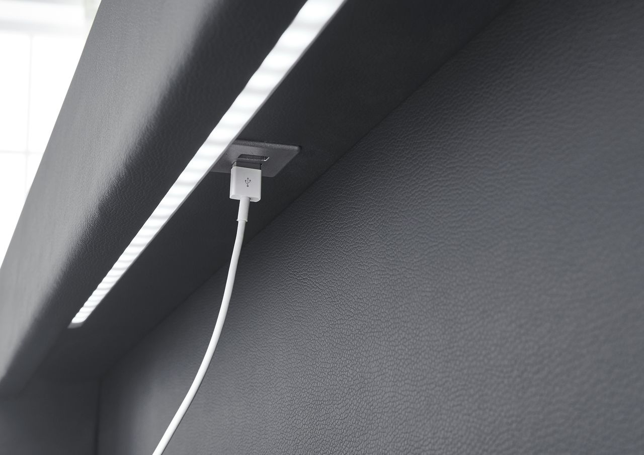 Relita Boxbett MINA mit LED grau 140x200