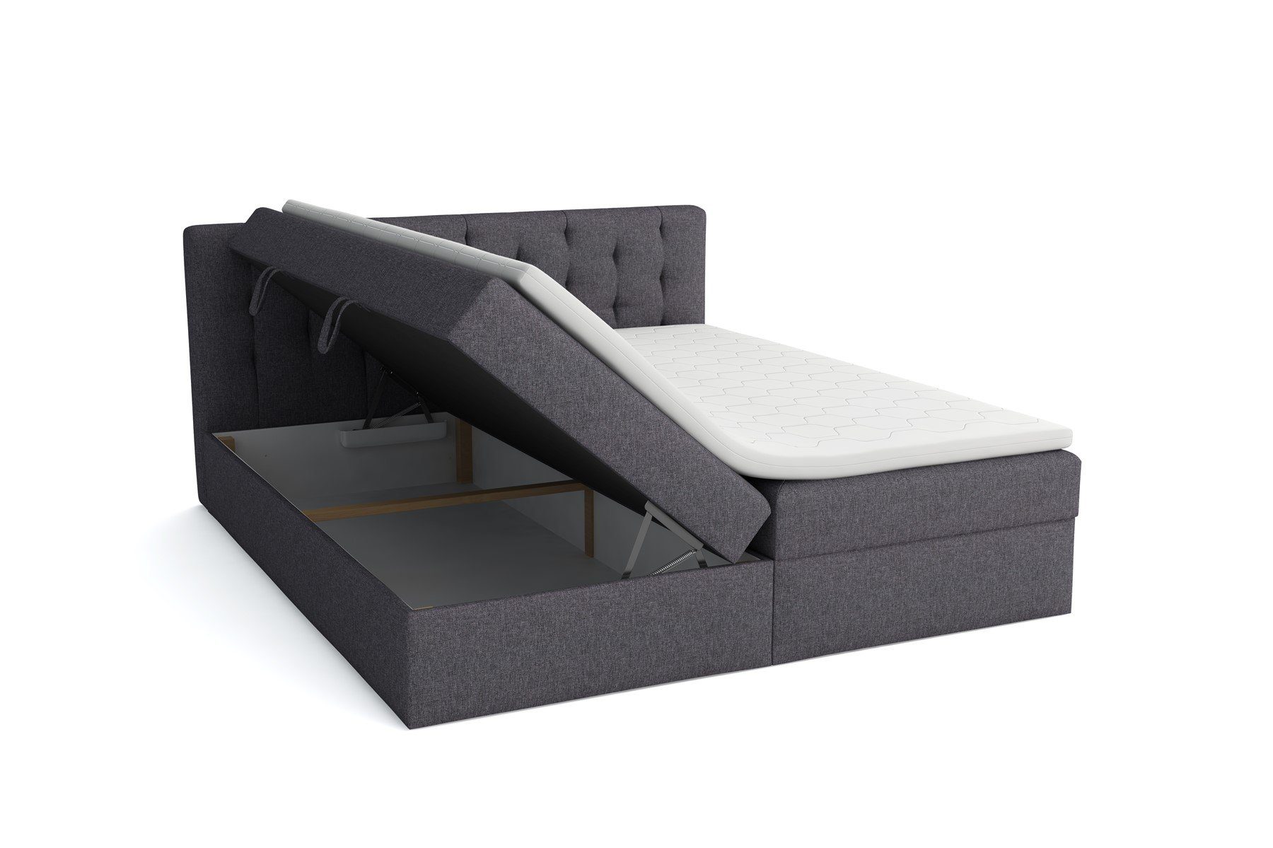 Fun Möbel Boxspringbett Boxspringbett Schlafzimmerbett DIAGO in Kunstleder 