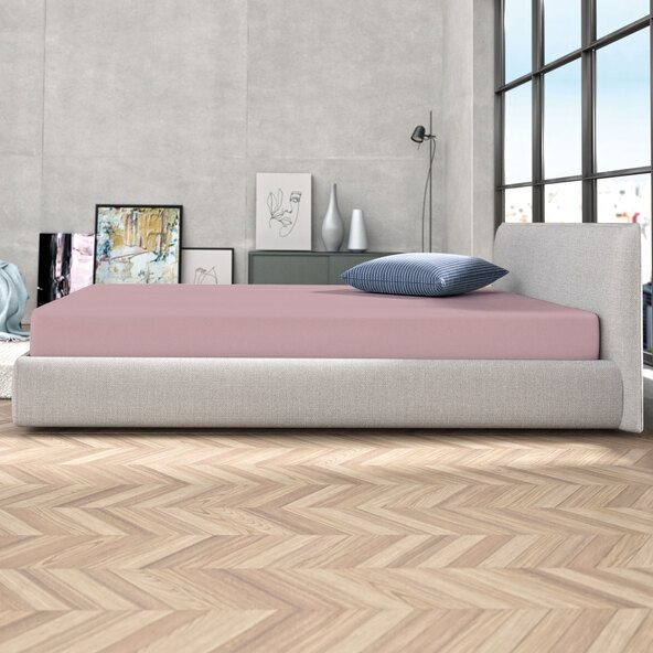 Winterjersey Spannbetttuch, 90-100 x 200 cm, rosa