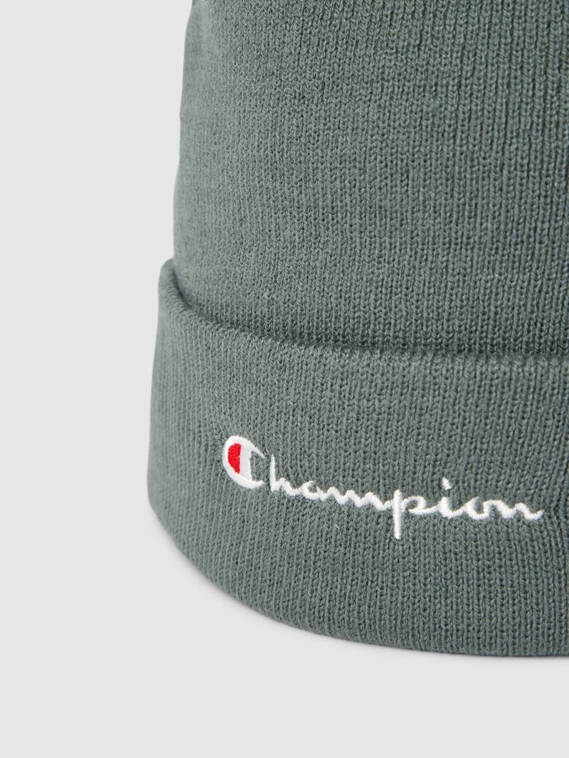 Beanie mit Label-Stitching in grün