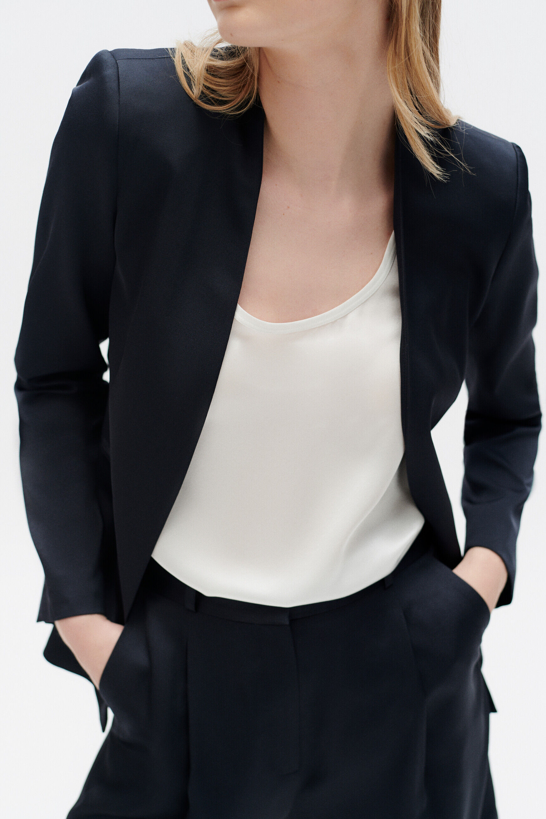 Veste vlouanne bleu marine femme