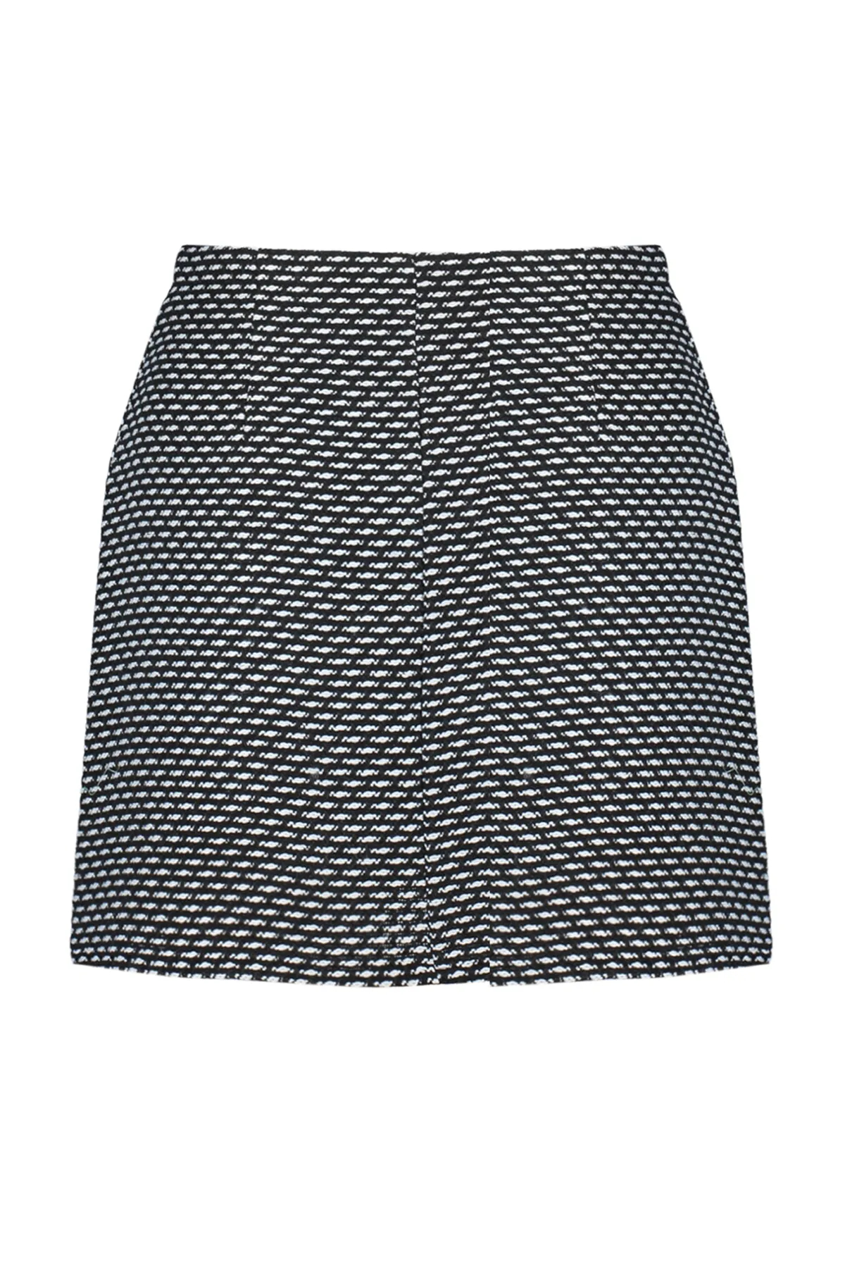 Trendyol Collection  Schwarzer, gewebter Minirock aus Tweed-Stoff mit Knopfdetail und Details TWOAW24ET00142