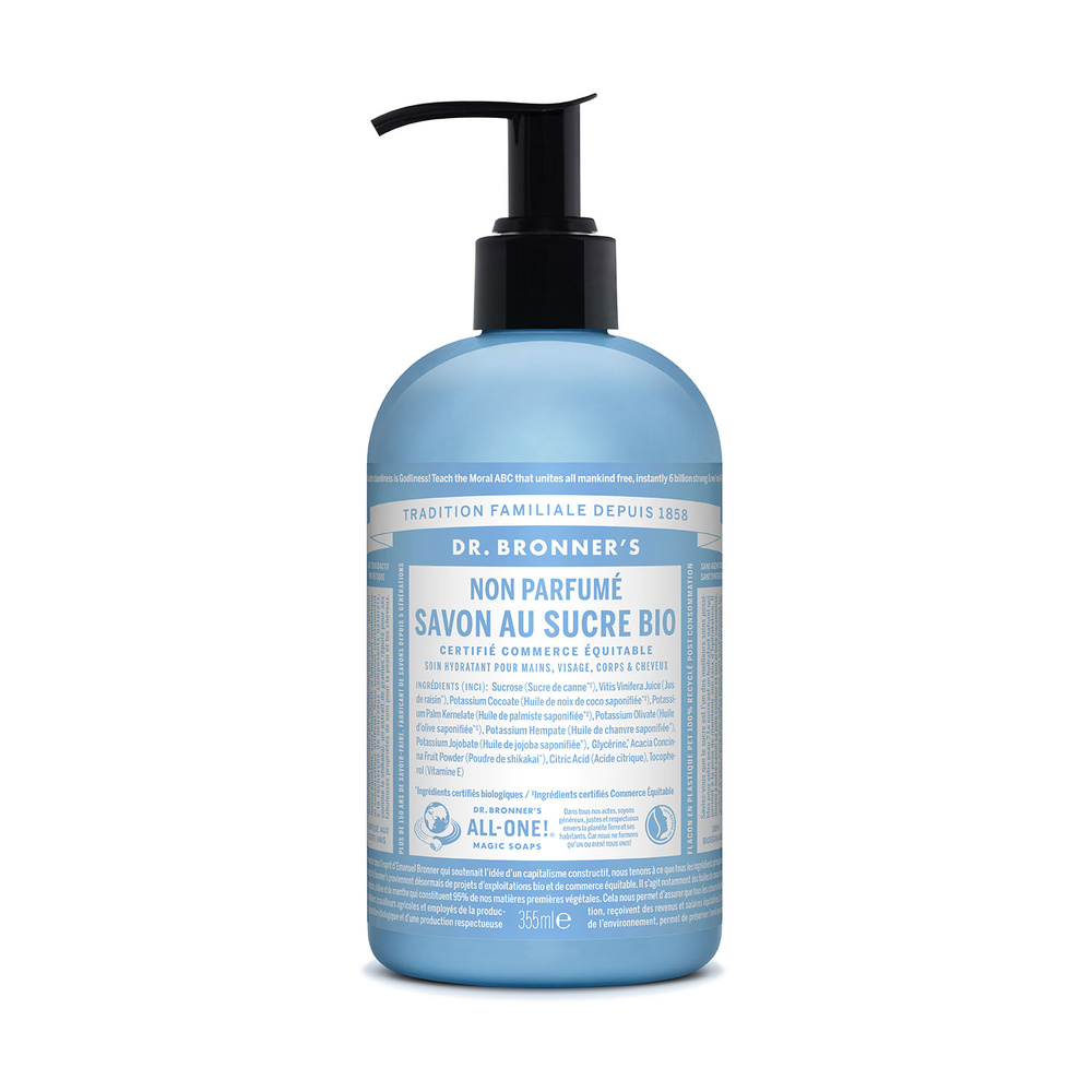 Dr Bronner's Dr Bronner's - Savon au sucre BIO Neutre - 355ml Savon au sucre