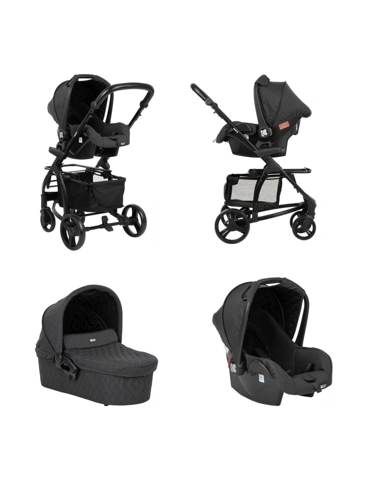 Kikkaboo Kombikinderwagen Madrid 3 in 1 in schwarz günstig kaufen onesize
