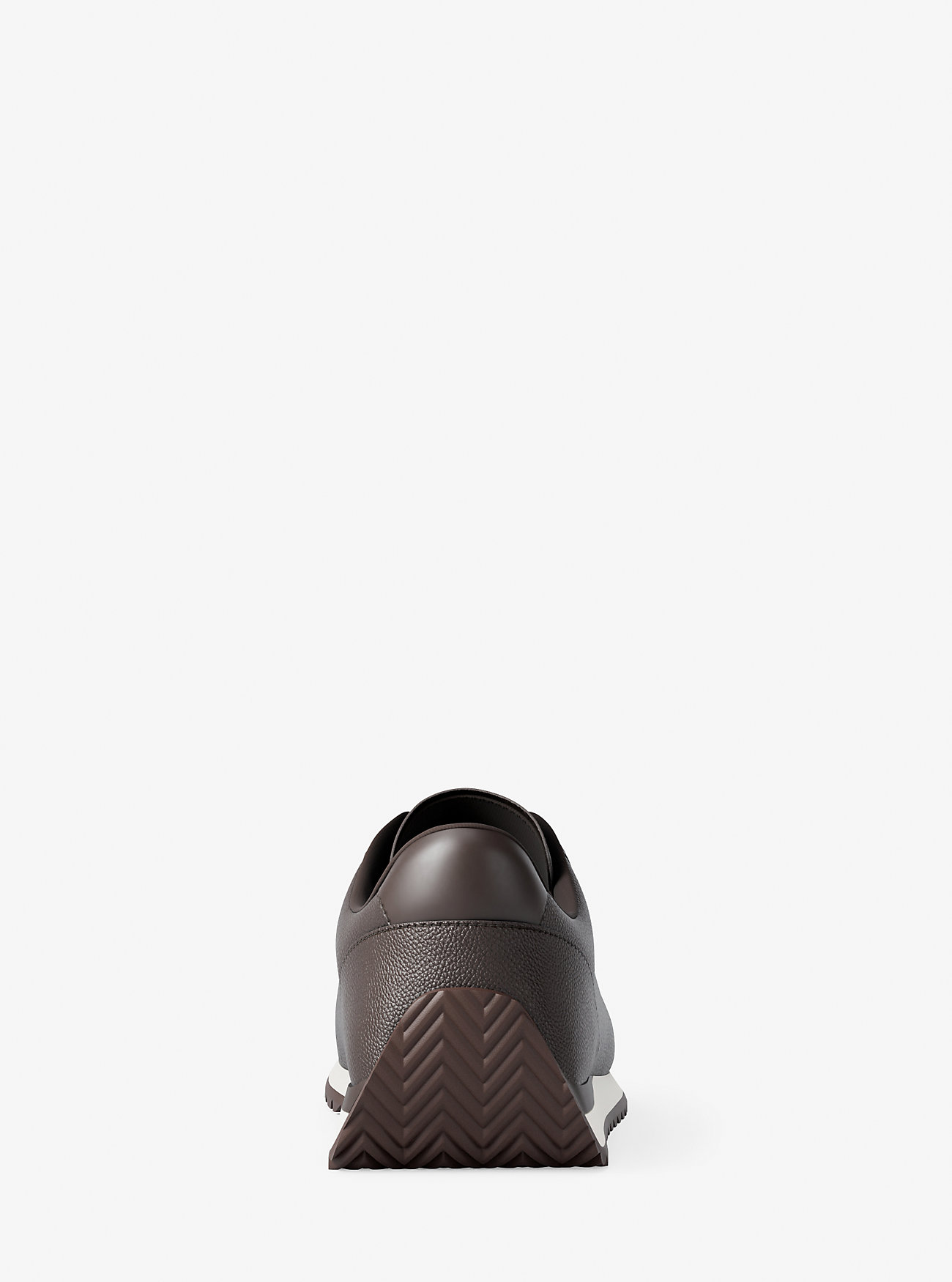 Rhodes Signature Logo and Leather Trainer - CHOCOLATE