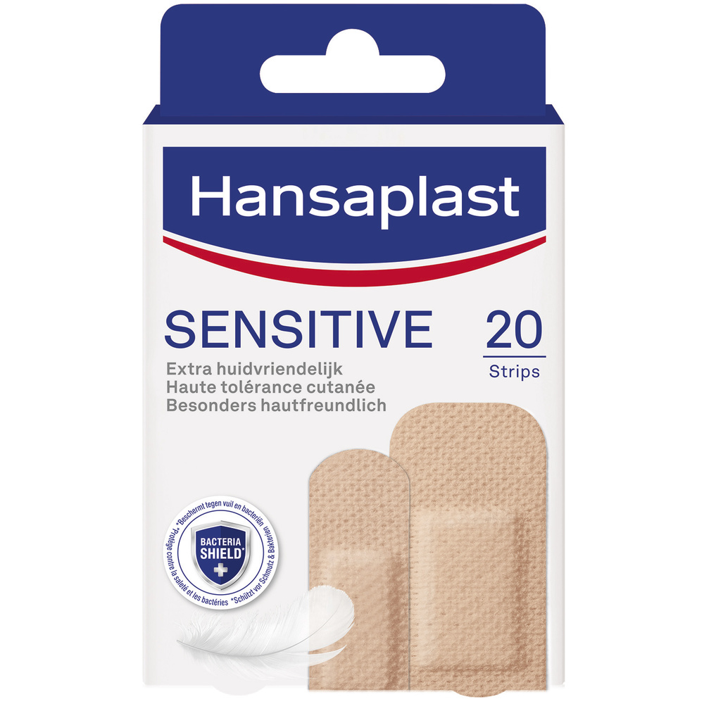 hansaplast Boite de 20 Pansements Sensitive Peaux Claires 2 formats Bandage, pansement, sparadrap