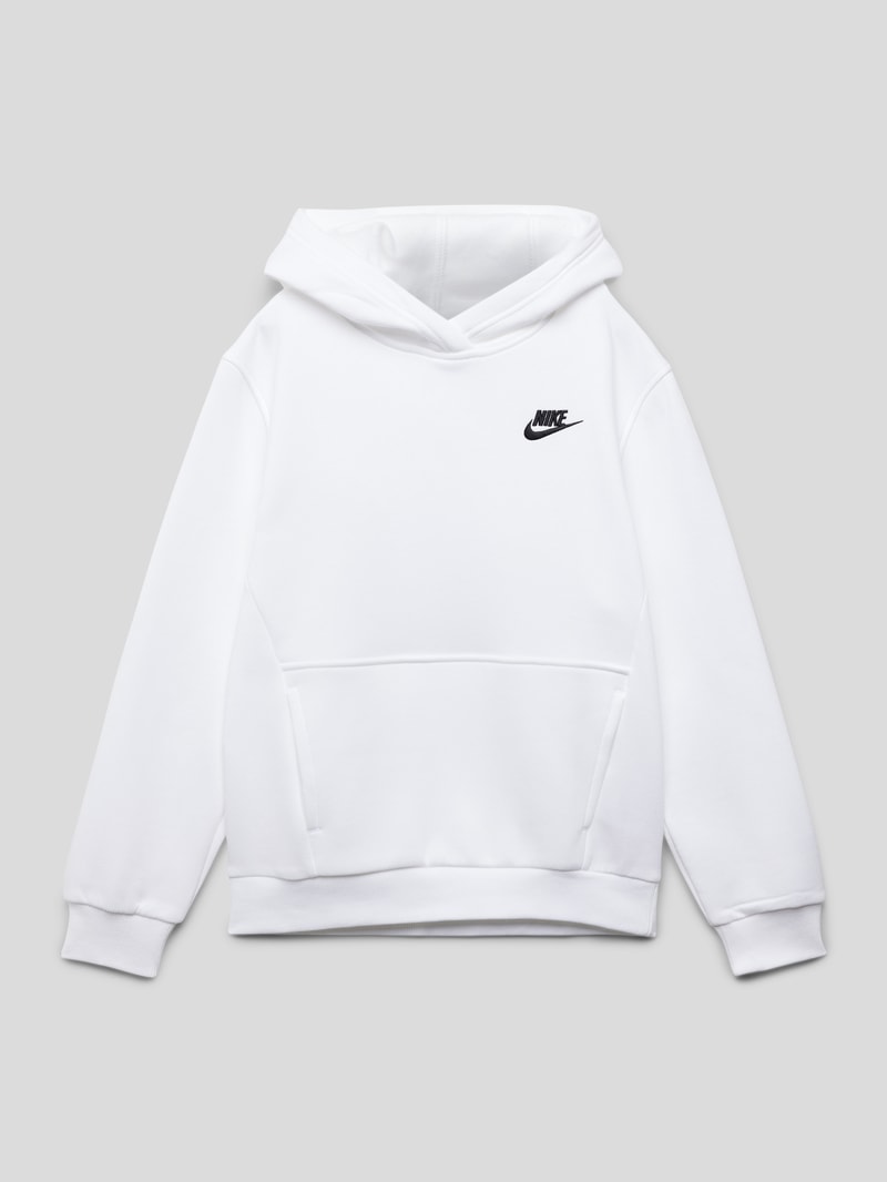 Hoodie mit Label-Stitching in weiß