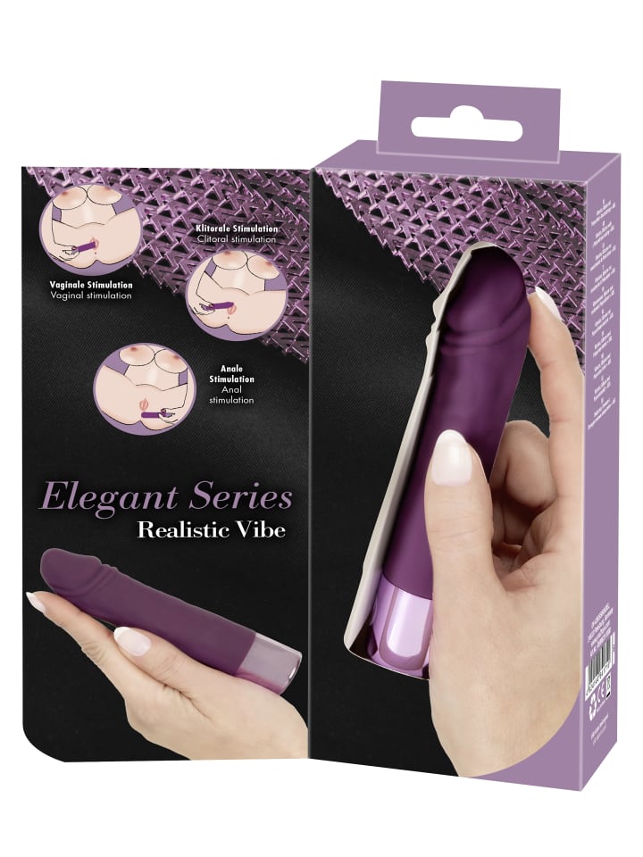 Elegant Series Vibrator Realistic Vibe in lila günstig kaufen 14,3 cm