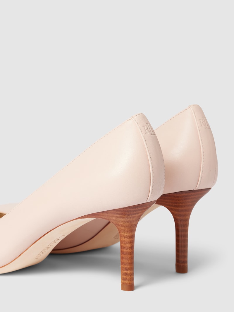 Pumps aus Leder mit Label-Detail Modell 'LANETTE' in hellrosa