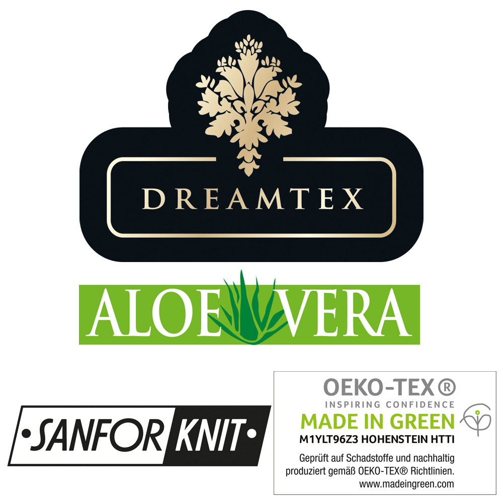 Dreamtex Jersey-Spannbetttuch mit Aloe Vera, ca. 140 - 160 x 200 cm - kitt