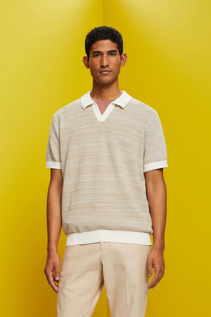 Kurzärmeliger Pullover mit Polokragen