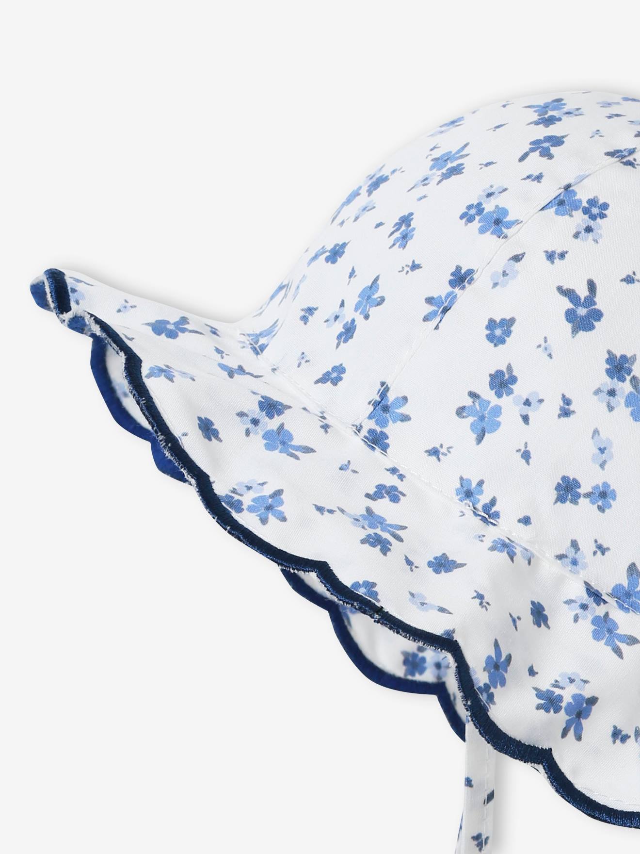 Chapeau imprimé bébé fille blanc imprimé