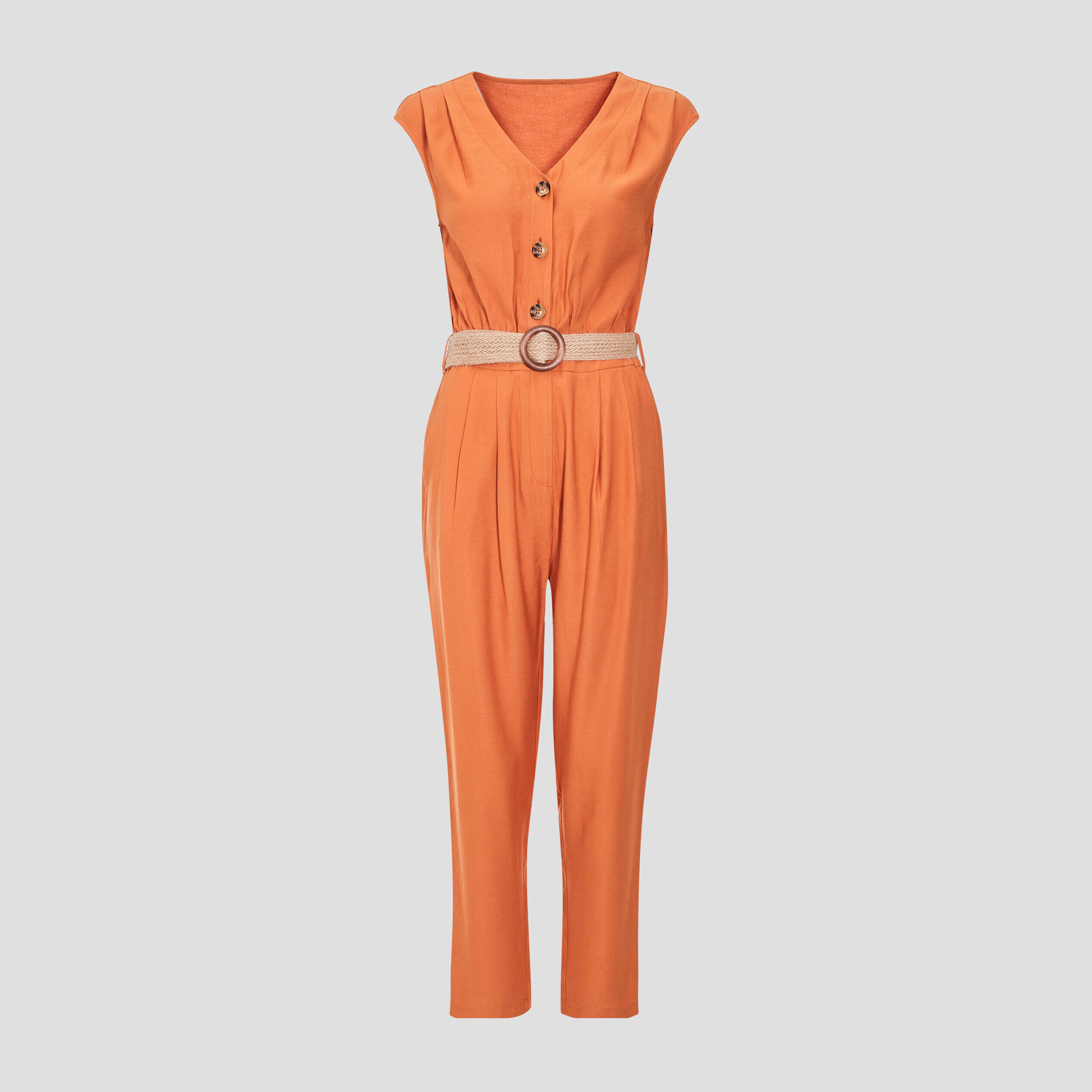 Combinaison pantalon ceinturée orange femme | Cache Cache