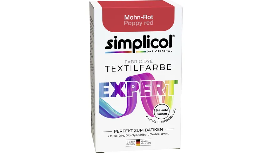 simplicol Textilfarbe expert Mohn-Rot 150 g