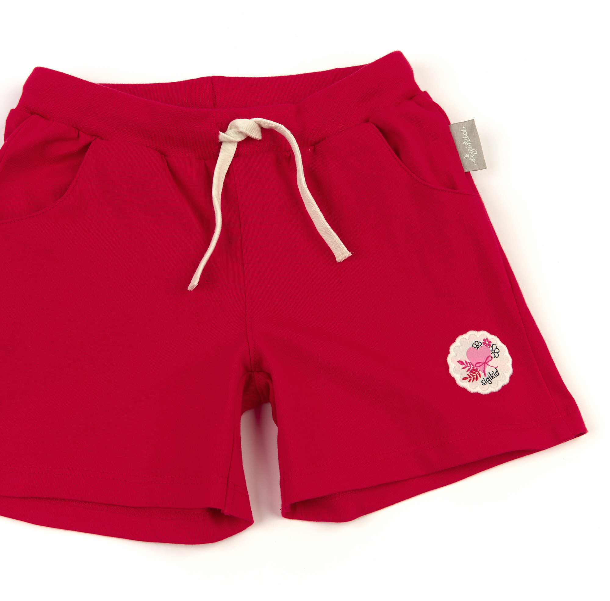 Rote Mädchen Shorts mit Herzchen Patch