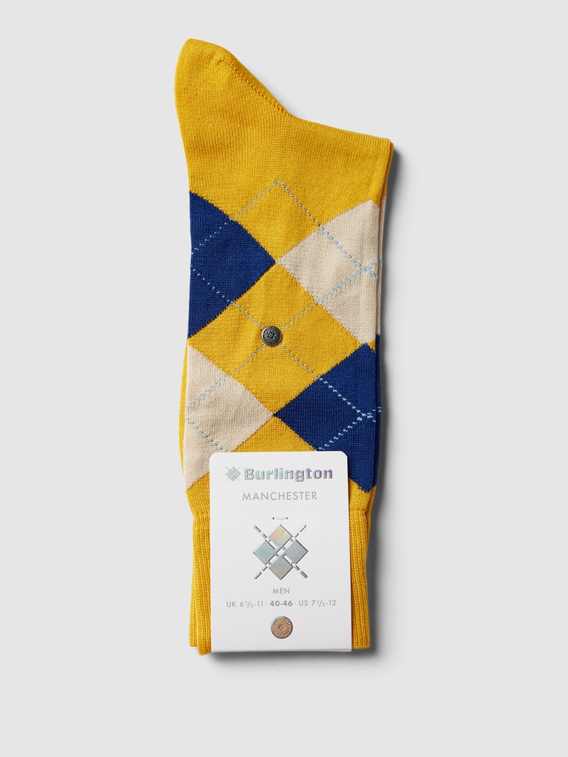 Socken mit Label-Print Modell 'MANCHESTER' in dunkelgelb