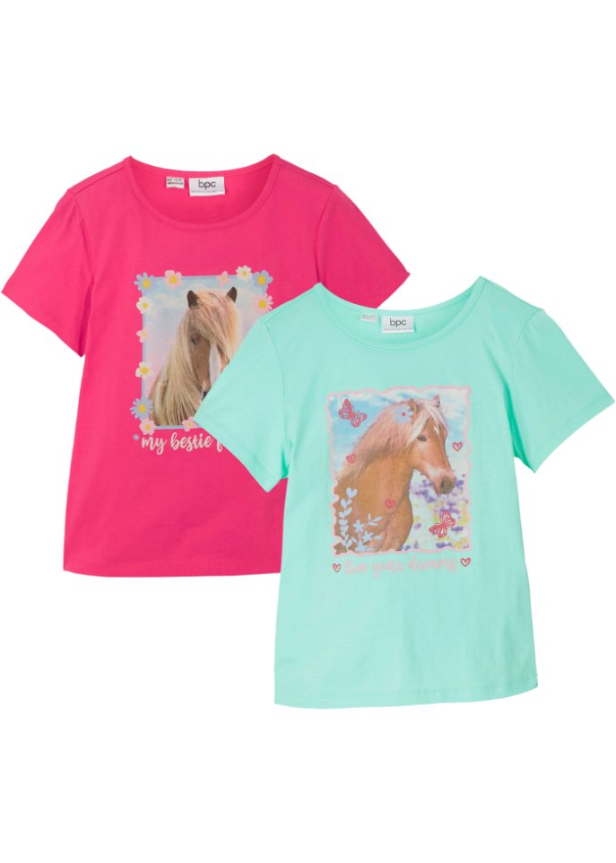 Mädchen T-Shirt (2er Pack) aus Bio-Baumwolle