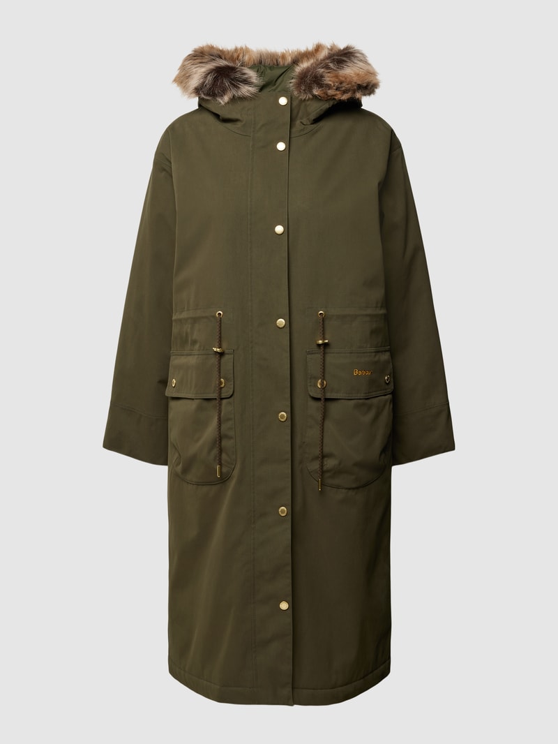 Parka mit Pattentaschen Modell 'Deer' in olivgrün