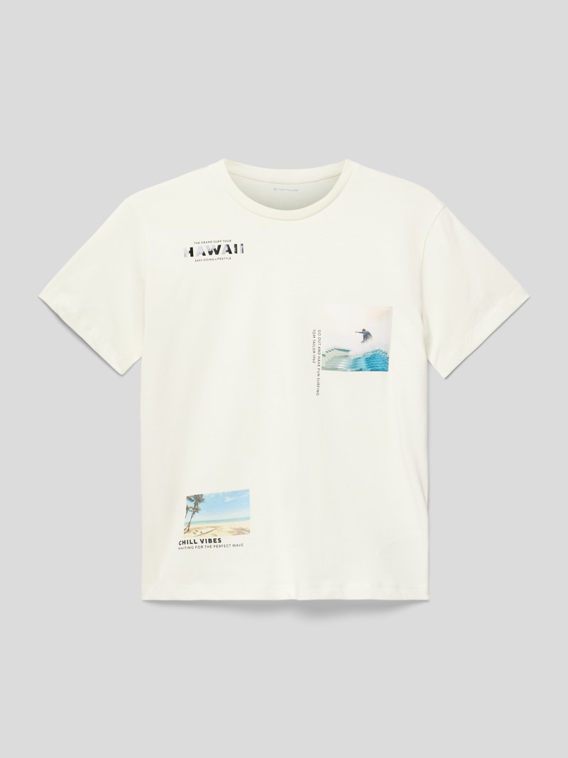 T-Shirt mit Motiv-Print in offwhite