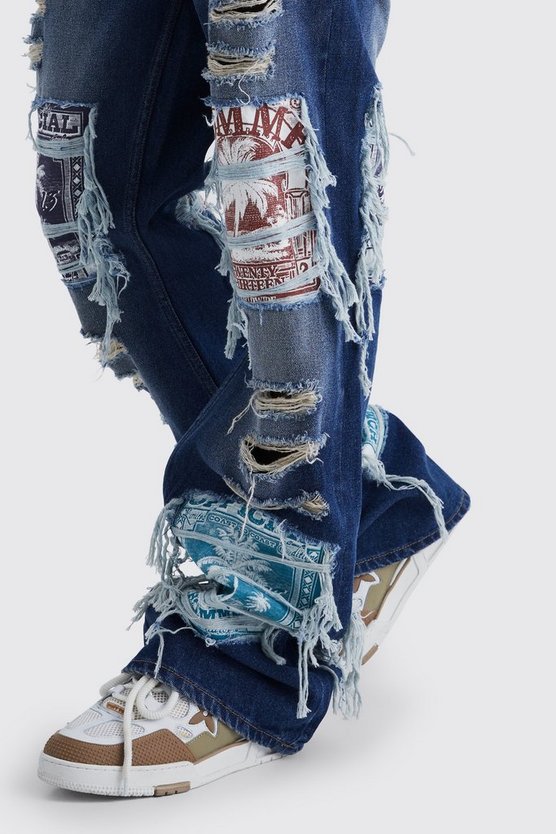 Lockere Schlagjeans mit Applikation